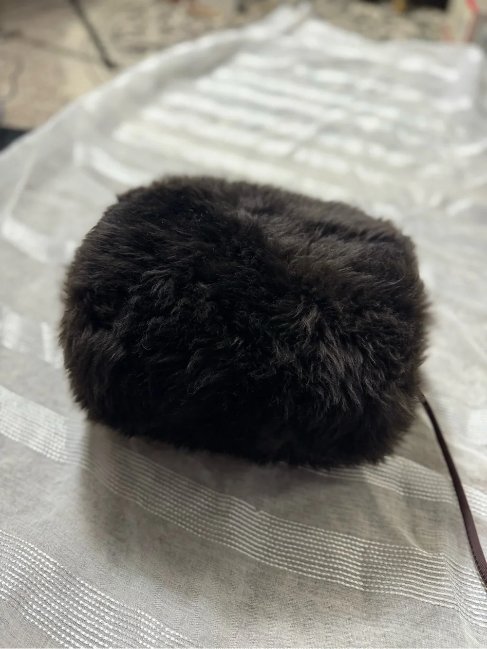 Vintage muffin cuff Faux Fur Accessory - Dark Brown